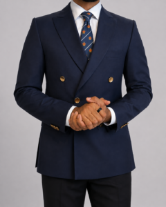 Navy Blue Double Breasted Blazer