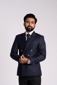 Navy Blue Double Breasted Blazer