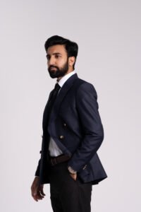 Navy Blue Double Breasted Blazer