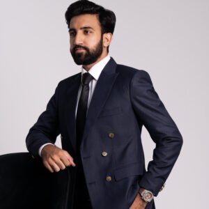 Navy Blue Double Breasted Blazer