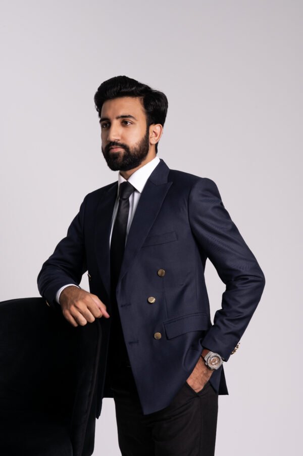 Navy Blue Double Breasted Blazer