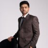 Chocolate Brown Pinstripe Double Breasted Blazer