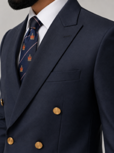 Navy Blue Double Breasted Blazer