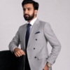 Grey Double Breasted Blazer