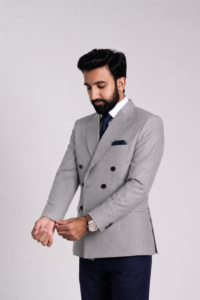 Grey Double Breasted Blazer