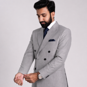Grey Double Breasted Blazer