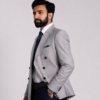 Grey Double Breasted Blazer