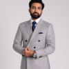 Grey Double Breasted Blazer