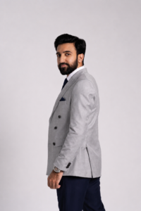 Grey Double Breasted Blazer